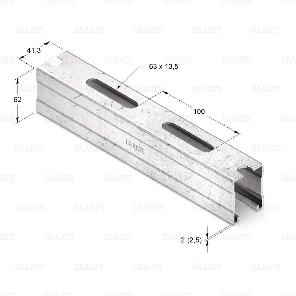 Профиль монтажный DAARTS DS MQL 41х62