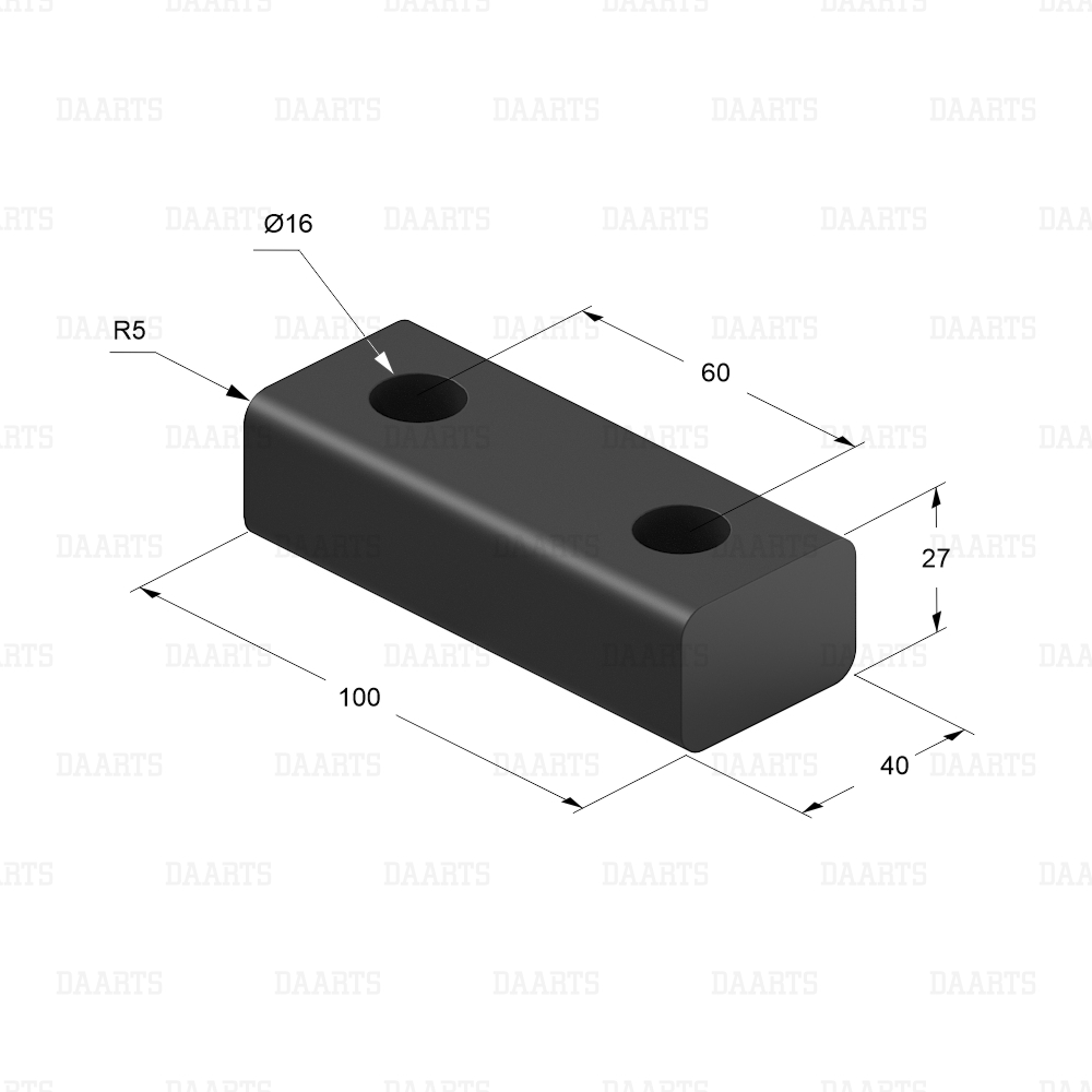 设备减振器 DAARTS 100х40х27（尺寸图）