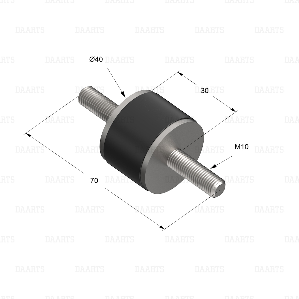 外螺纹橡胶金属减振器 DS MQL М8（尺寸图）