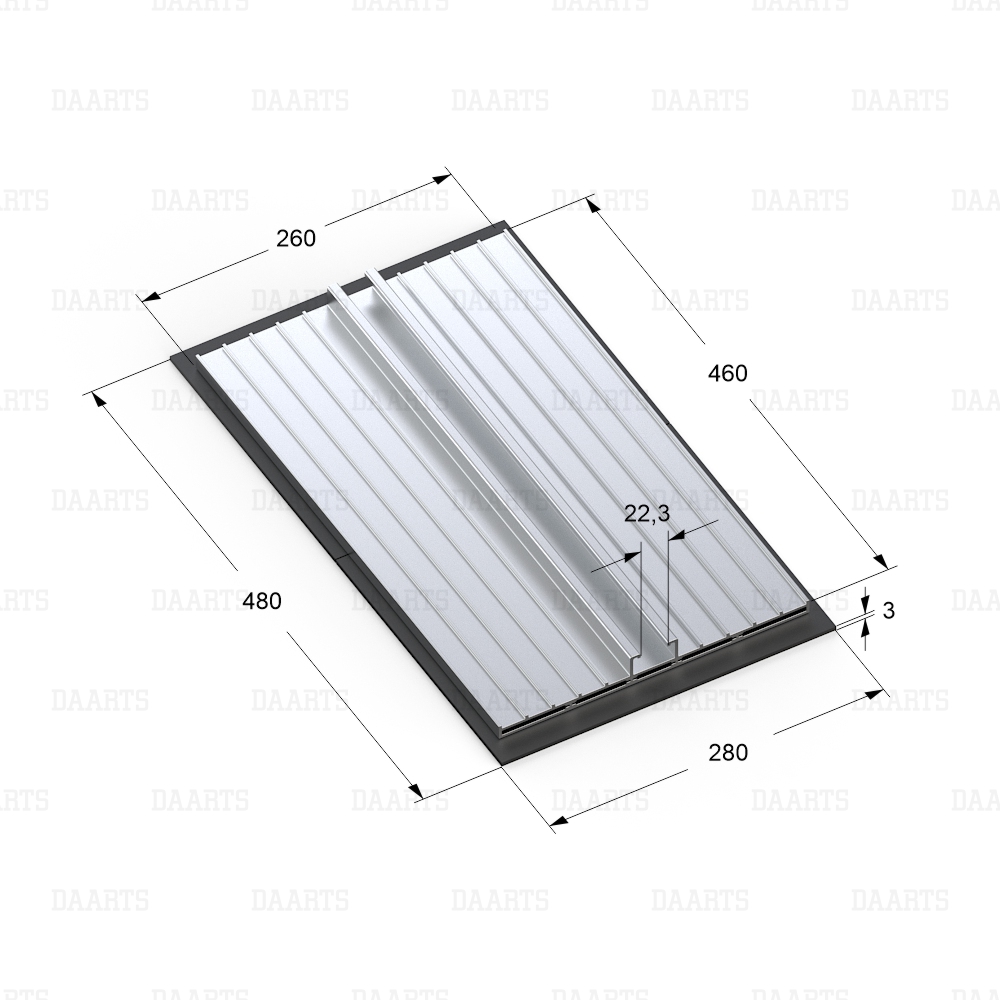 柔性屋面支座 MT-B-LDP ME XL 260-460（尺寸图）